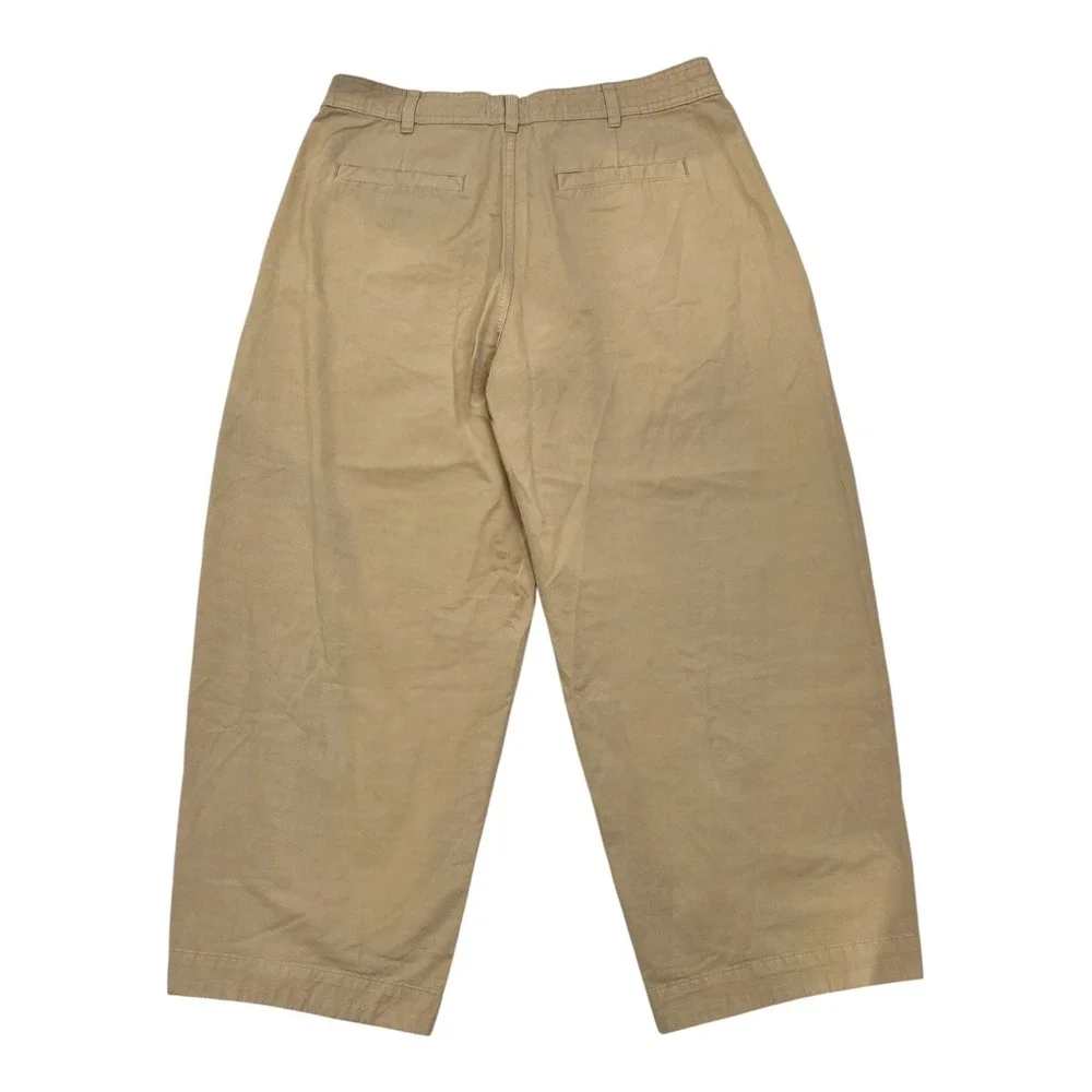 Everlane NWT Khaki Barrel Leg Pants Organic Cotton Quiet Luxury Coastal Size 12